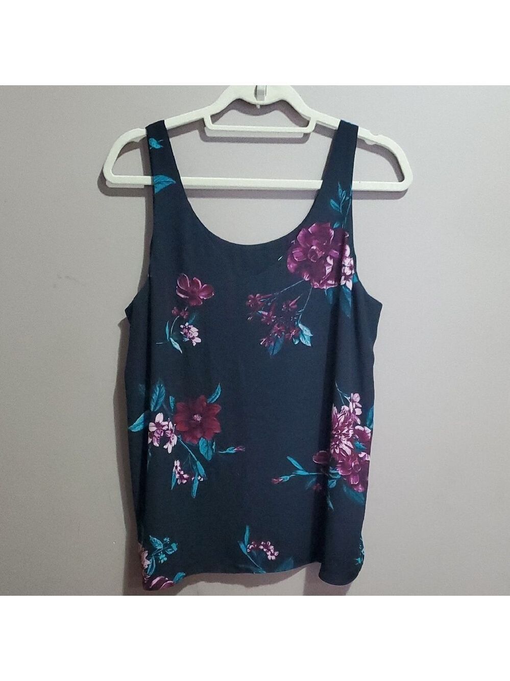 Jones New York Lined Black And Purple Tank Top Size 1X